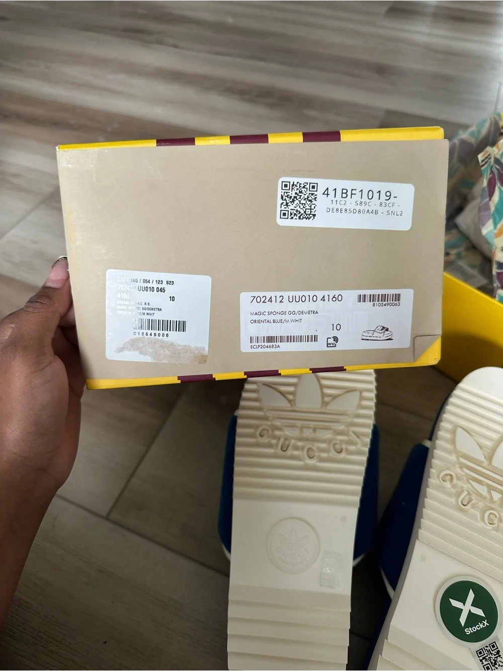 Gucci X Adidas Royal Blue Plush Slides